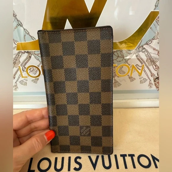 Louis Vuitton Brown Damier Long Wallet Checkbook Card Holder